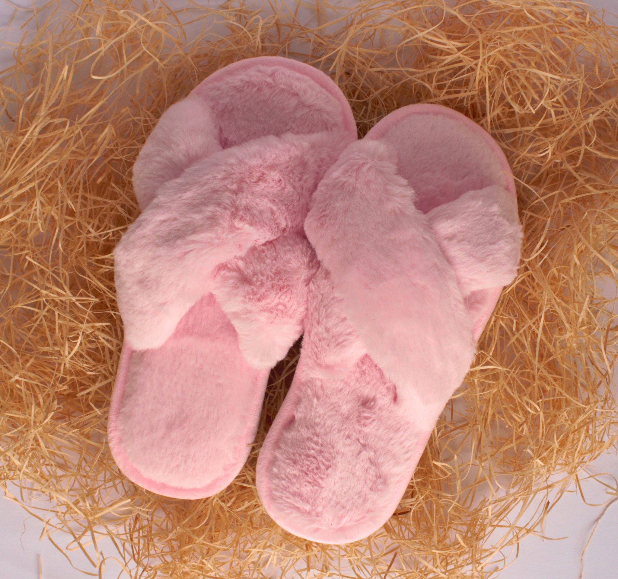 Deluxe Cross Strap Pink Slippers