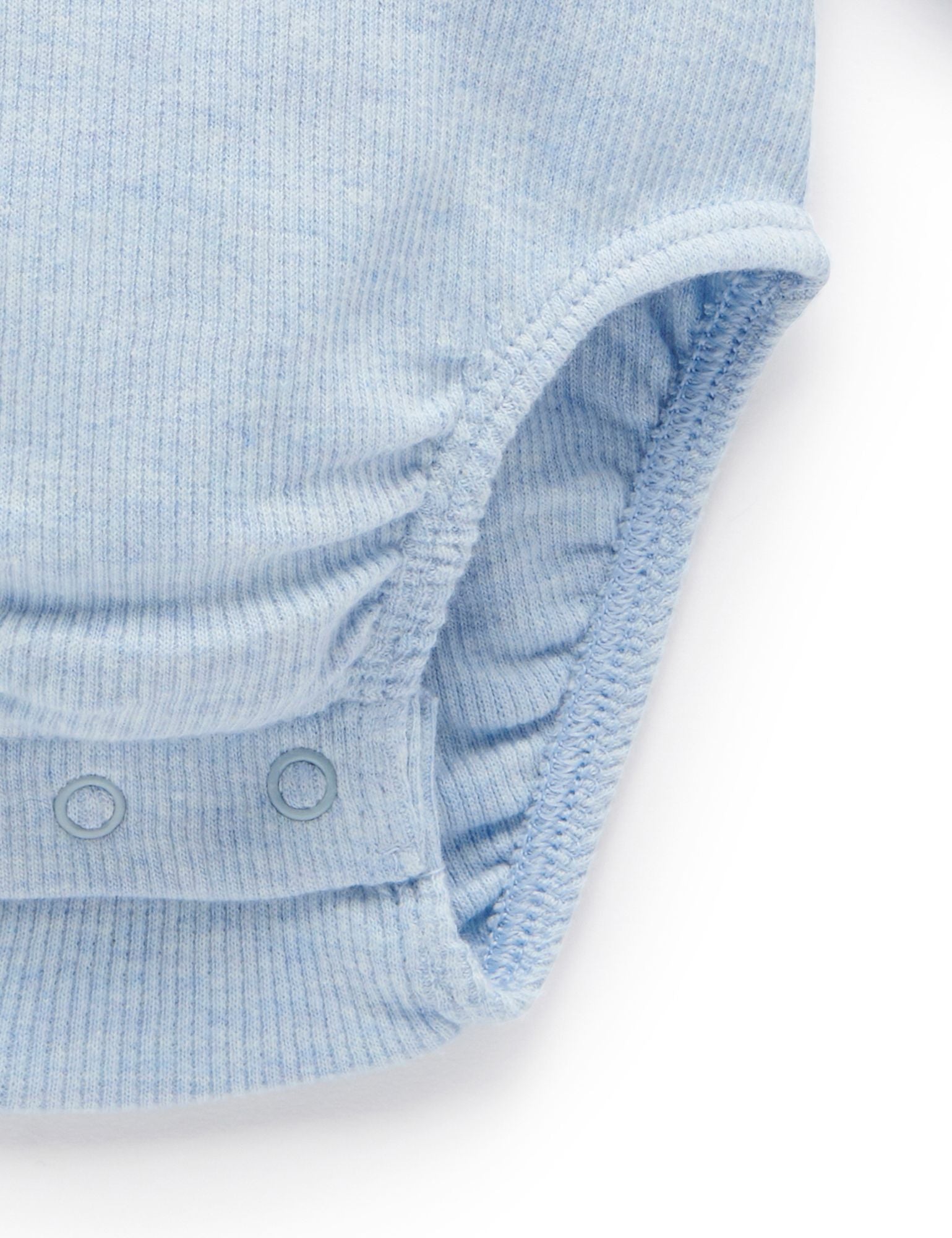 Purebaby Long Sleeve Ribbed Bodysuit – Blue