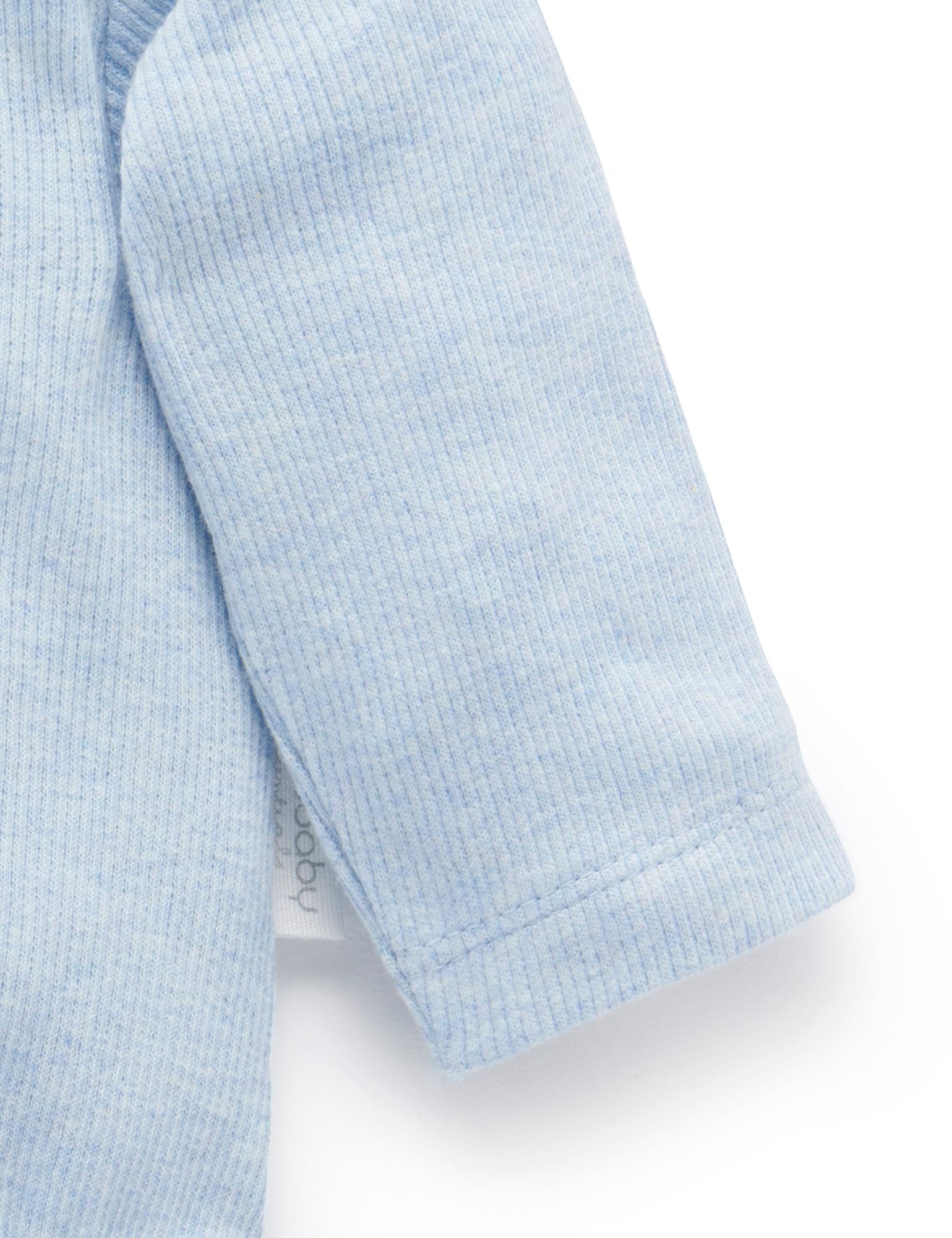 Purebaby Long Sleeve Ribbed Bodysuit – Blue