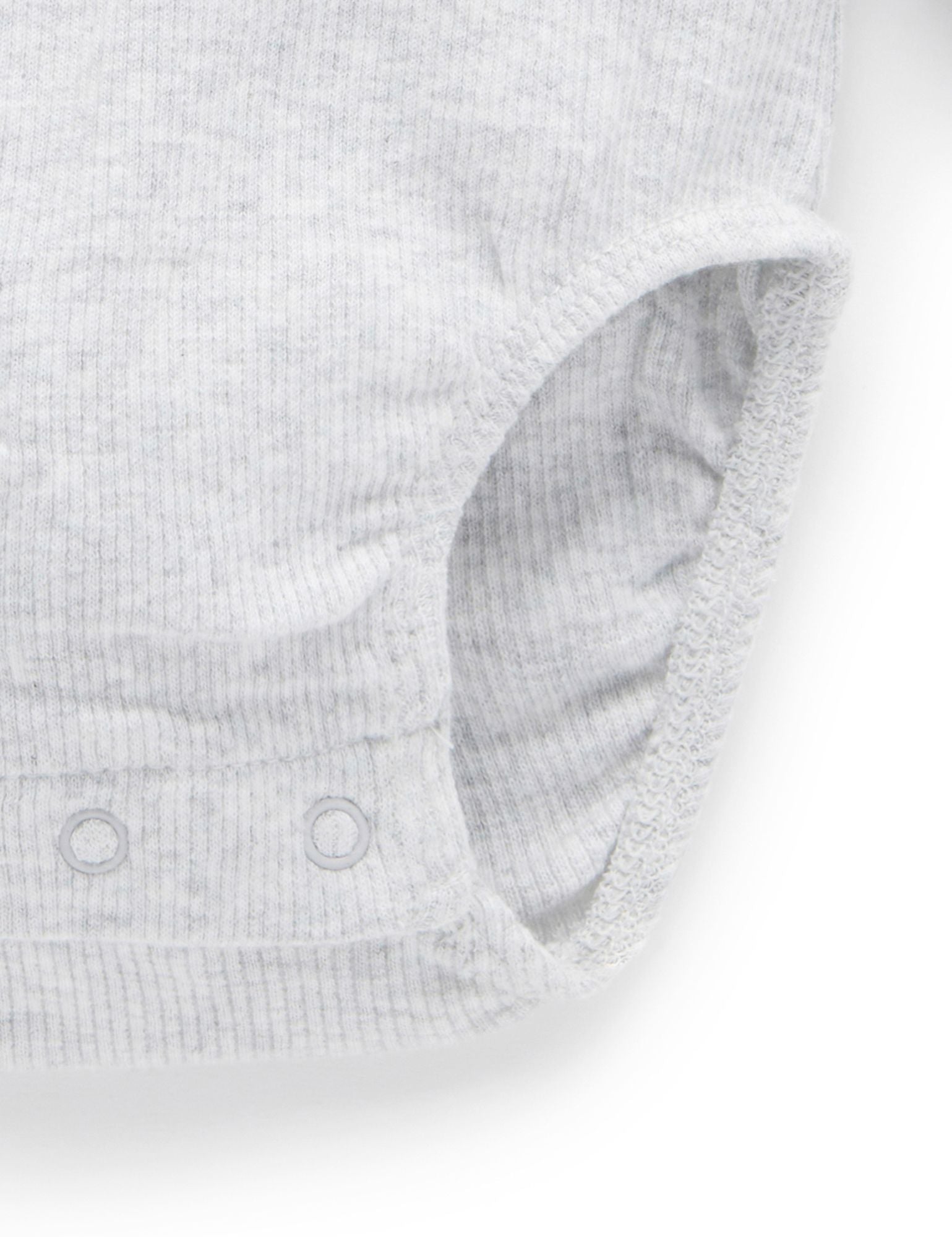 Purebaby Long Sleeve Ribbed Bodysuit – Grey